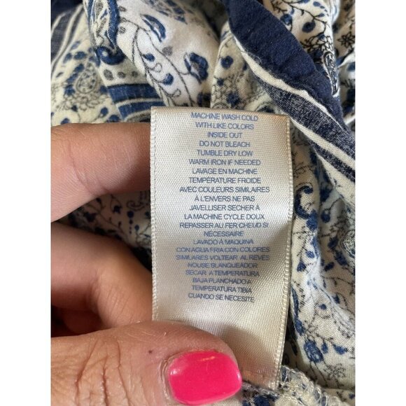 Wild Blue Sadie Robertson Boho Peasant Top Size Small Blue V-Neck - Picture 9 of 9